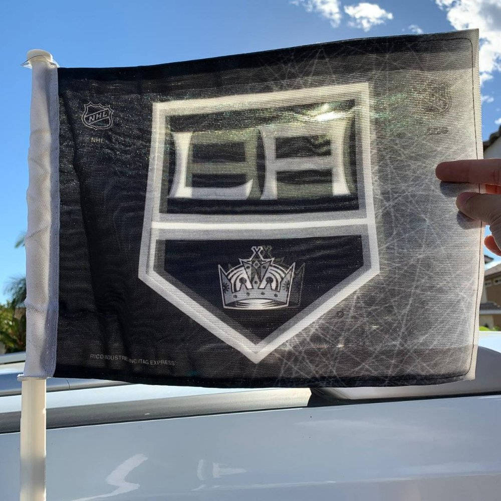 Los Angeles Kings NHL Car‎ Flag White Pole Banner
